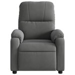 vidaXL Fauteuil inclinable de massage gris foncé tissu microfibre