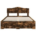 vidaXL Cadre de lit Chêne fumé 150 x 200 cm Bois d'ingénierie