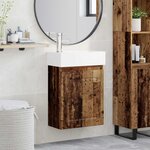 vidaXL Meuble de salle de bain avec robinet Bois ancien