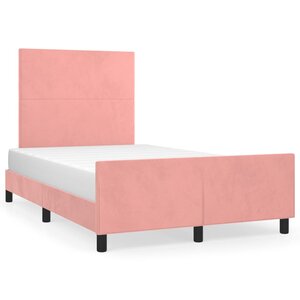 vidaXL Cadre de lit sans matelas rose 120x190 cm velours