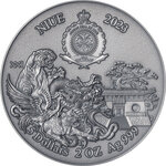 Monnaie en argent 5 dollars g 62.2 (2 oz) millésime 2023 shaolin kung fu shaolin kung fu leopard
