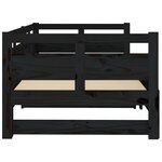 vidaXL Lit coulissant sans matelas noir 2x(90x190) cm
