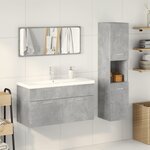 vidaXL Ensemble de meubles de salle de bain 4 Pièces gris béton