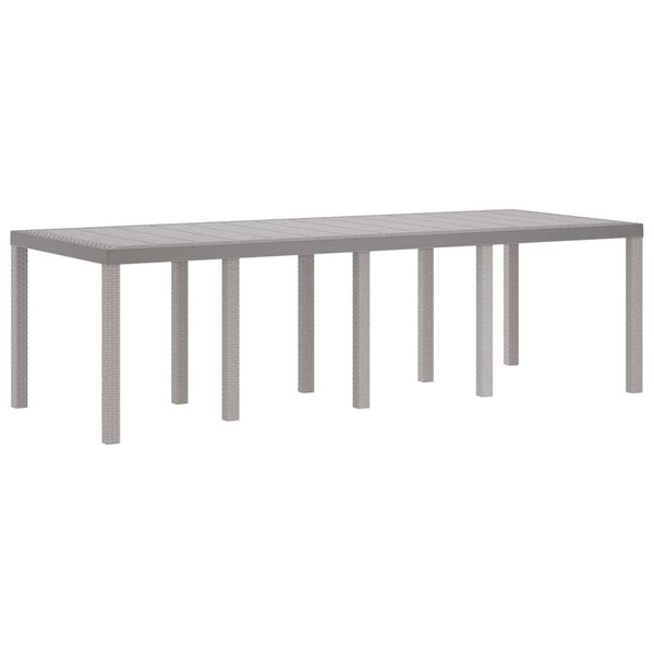 vidaXL Table de jardin résistante aux intempéries Gris clair polyrotin