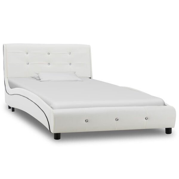 vidaXL Cadre de lit Blanc Similicuir 90x200 cm