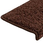 vidaXL Tapis d'escalier 30 pièces 65 x 21 x 4 cm Marron Bord rectangulaire