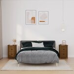 vidaXL Tables de chevet 2 Pièces Marron miel 40x35x61 5 cm Pin solide