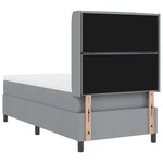 Lit box spring vidaXL avec matelas et lumière LED gris clair 90x200 cm en tissu