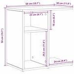 vidaXL Table d'appoint Chêne noir 50 x 30 x 50 cm Bois d'ingénierie