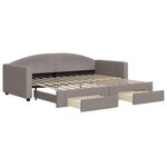 vidaXL Lit de jour avec gigogne et tiroirs sans matelas taupe 90x200cm