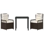 vidaXL Ensemble de salle à manger pour jardin 3 Pièces Marron polyrotin