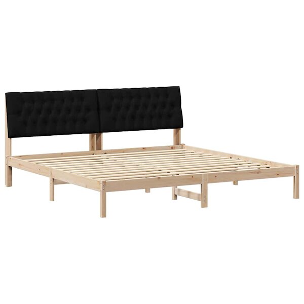 vidaXL Cadre de lit avec tête de lit rembourrée Marron 200 x 200 cm