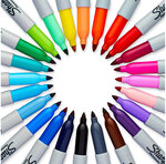 Sharpie 24 marqueurs permanents  Electro Pop  Assortiment de couleurs originales  pointe fine