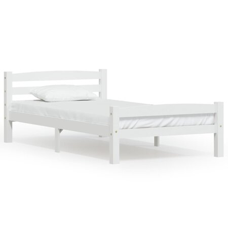 vidaXL Cadre de lit blanc bois de pin massif 90x200 cm