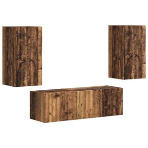 vidaXL Ensemble de meuble TV mural 4 Pièces Bois ancien Bois d'ingénierie
