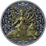 Monnaie DURGA Hindu Religion Gilded 1 Oz Argent 2000 Francs Cameroon 2026 (PRÉCOMMANDE)
