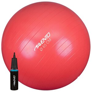 Avento ballon de fitness/d'exercice avec pompe diamètre 65 cm rose