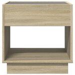 vidaXL Table basse avec LED infini chêne sonoma 50x50x50 cm