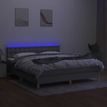 vidaXL Sommier à lattes de lit matelas LED Gris clair 160x200 cm Tissu