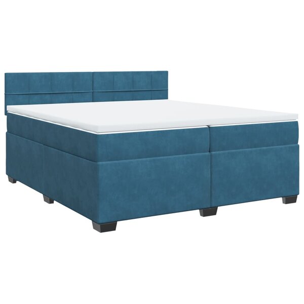 vidaXL Sommier à lattes de lit et matelas Bleu 200x200 cm velours