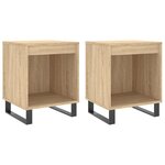 vidaXL Tables de chevet 2 Pièces chêne sonoma 40x35x50 cm bois ingénierie