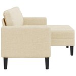 vidaXL Canapé 2 places avec méridienne en L crème 125 cm tissu