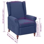 vidaXL Fauteuil inclinable Bleu Tissu