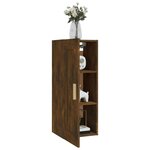 vidaXL Armoire murale Chêne fumé 35x34x90 cm Bois d'ingénierie