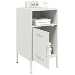 vidaXL Tables de chevet 2 Pièces blanc 36x39x68 cm acier