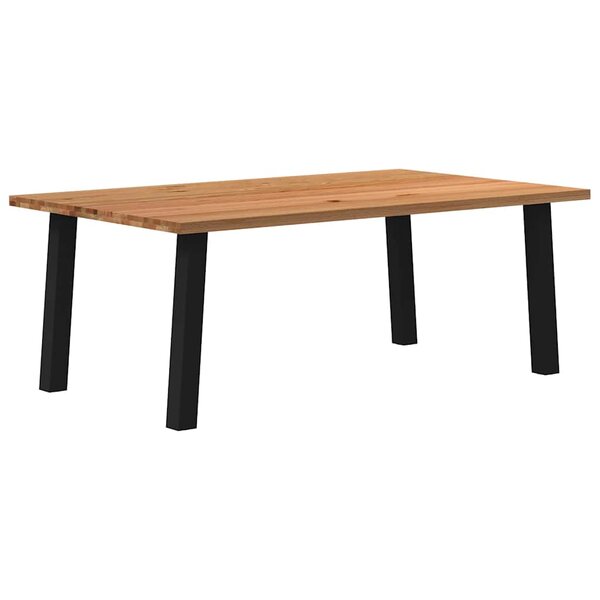 vidaXL Table à manger marron clair bois de chêne massif rectangulaire