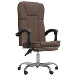 Chaise fauteuil siège pivotante de inclinable de bureau informatique étude similicuir brun 02_0024258