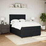 vidaXL Sommier à lattes de lit et matelas Noir 160x200 cm Velours