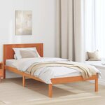 vidaXL Cadre de lit Marron 90 x 200 cm Bois de pin massif