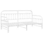 vidaXL Cadre de lit de jour avec tête de lit Blanc 90 x 200 cm Acier