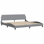 vidaXL Cadre de lit sans matelas Hanko gris clair 200x200 cm tissu