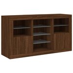 vidaXL Buffet avec lumières LED chêne marron 123x37x67 cm