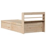 vidaXL Cadre de lit avec tête de lit 90x200 cm bois de pin massif