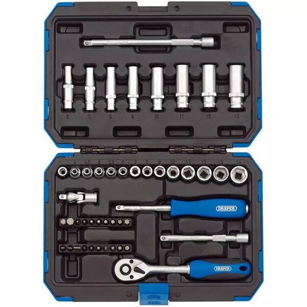 Draper tools jeu de douilles d'entraînement métrique 47 pièces 1/4" 16355