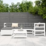 vidaXL Salon de jardin 7 Pièces blanc bois de pin massif