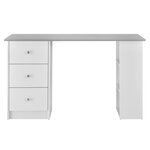 Bureau table de bureau poste de travail informatique avec 3 tiroirs bois mélaminé 120 cm blanc et gris 03_0004710