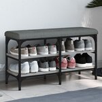 vidaXL Banc à chaussures sonoma gris 82x32x47 cm Bois d'ingénierie