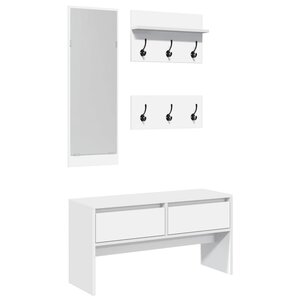 vidaXL Ensemble de meubles de couloir 4 Pièces blanc bois d'ingénierie