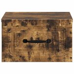 vidaXL Cabinet de chevet mural 2 Pièces Chêne fumé 34 5 x 33 x 20 cm