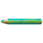 Crayon multi-talents woody 3 in 1 duo - turquoise-vert clair stabilo