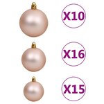 vidaXL Arbre de Noël artificiel pré-éclairé et boules noir 210 cm PVC