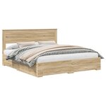 vidaXL Cadre de lit Chêne Sonoma 200 x 200 cm Bois d'ingénierie