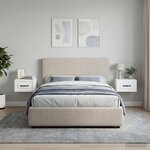 vidaXL Cabinet de chevet mural 2 pc Blanc 34 5 x 33 x 20 cm
