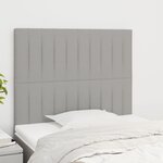 vidaXL Têtes de lit 2 Pièces Gris clair 80x5x78/88 cm Tissu