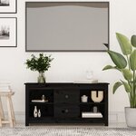 vidaXL Meuble TV Noir 103x36 5x52 cm Bois de pin massif