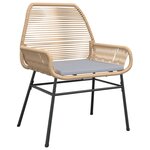 vidaXL Chaises de jardin lot de 2 et coussins marron rotin